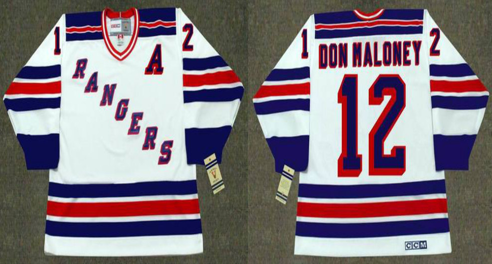 2019 Men New York Rangers #12 Don Maloney white CCM NHL jerseys